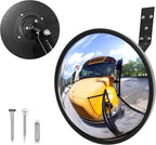 KJE 12" Acrylic Convex Mirror – 160° Wide-Angle Traffic Blind Spot Mirrors, Adjustable Corner Mirror in Garage, Driveways, Stores, Warehouses, For Outdoor and Indoor Use