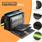 DocSafe 5200°F Large Fireproof＆Wate-Resistant Document Bag with Multiple Pockets,(17”x12.5”x7.2”) File Storage Organizer Impo