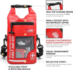 250 PCS Waterproof First Aid Kit, Roll Top Reflective Boat Dry Bag Bug Out Bags, Emergency Medical Kit Ideal for Boating, Cam