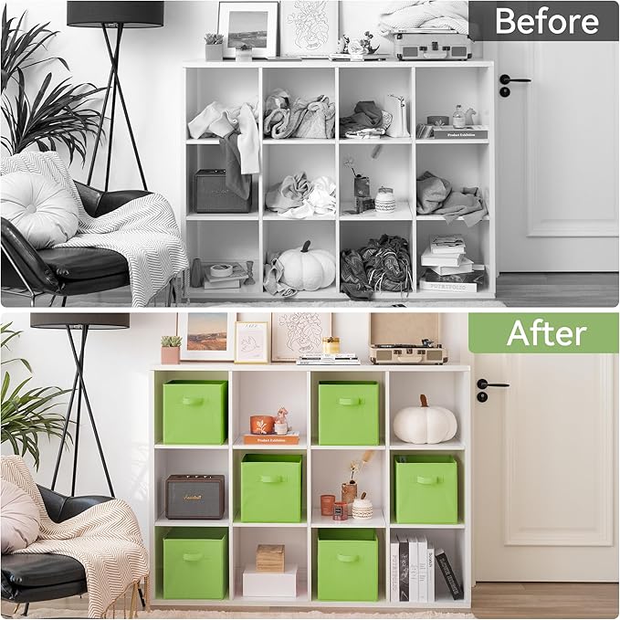 GRANNY SAYS Cube Storage Bins, 11 Inch 6 Pack Cube Storage Organizer, Foldable Fabric Storage Bins with Handle, Storage Baske