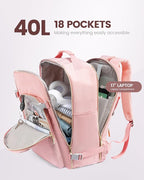 LOVEVOOK Travel Backpack for Women & Men 40L,Airline Approved Carry On Backpack Travel Essentials,TSA Carry on Luggage,Waterp