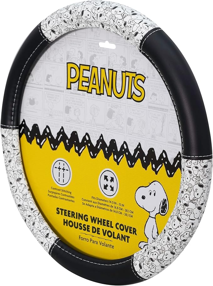 Plasticolor 006794R01 Peanuts Snoopy Expressions Steering Wheel Cover