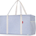 LHZK 2 Pack Extra Large Utility Tote Bag with Metal Wire Frame and the Sides Rinforced, Extra Large Tote Bag with Handle for