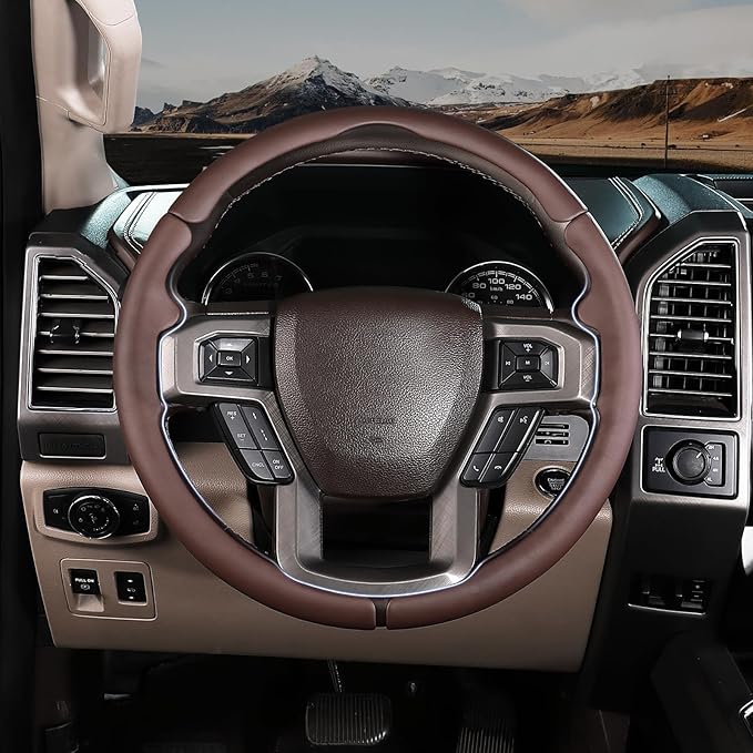 Steering Wheel Cover for Ford F150 2015-2020/ F250 2017-2022/ F350 2017-2022/ F450 2017-2022/ F550 2017-2022/ Ford Expedition 2018-2021 Steering Wheel Protector for Ford Steering Wheel Accessories