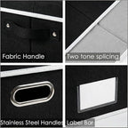 PRANDOM Storage Boxes with Lids [3-Pack] Fabric Collapsible Storage Bins Organizer Containers Baskets Cube with Cover for Hom