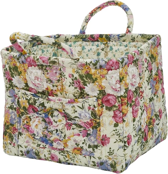 Boho Fabric Storage Basket, Large Capacity Laundry Basket, 12.2'' x 10.23'' x 10.23'' Collapsible Laundry Hamper with Easy Ca