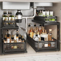 2 Pack 21IN-Depth Under Sink Organizer With Next-Gen Ball-Bearing Slides,2-Tier Precision Mesh Pull Out Cabinet Storage for B