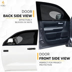 EcoNour Car Front Side Window Sun Shades Compatible for Toyota Tundra | 2Pack Breathable Super Stretchy Mesh Sun Shade | Heat Block UV Protection Car Window Screen Covers | Mosquito Net Curtains