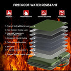 Fireproof File Organizer,Fireproof Document Box with Lock,Large 13 Pocket Expanding File Folder,Hard-Shell Portable Safe Stor