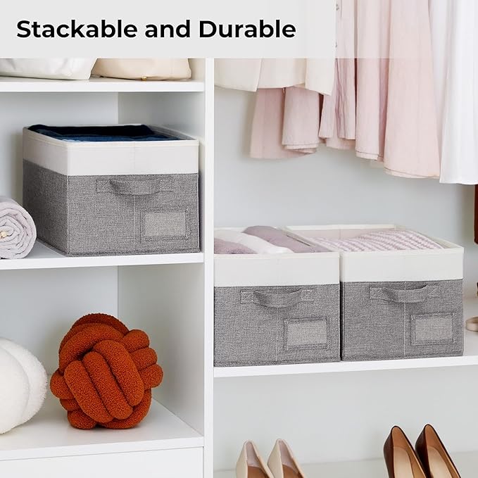 GRANNY SAYS Fabric Storage Bins, Closet Storage Bins for Clothes, Shelf Storage Baskets with Handles, Collapsible Storage Box