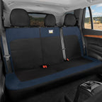 Cat MeshFlex Blue & Black Rear Seat Cover for Car – Durable Canvas & Mesh Design 60/40 Split Bench Protector for Cars, Trucks