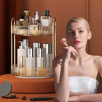 YCIA&DONE 360 Rotating Makeup Organizer and Storage for Vanity Countertop 2 Tiers, High Capacity Cosmetic Skincare Perfume Or