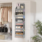 LAMU 5-Tier Over The Door Organizer Hanging, Swing - Proof Closet Behind Door Storage for Baby Clothes, Back of Door Organize