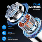 THINKWORK 20V Car Vacuum & Air Inflator, Dual Function High Power Handheld Cordless Vacuum with 18000pa Suction Power for Car