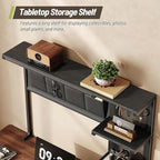 Clamp on Desk Shelf with Pegboard, Above Desk 3-Tier Extender Shelf, Desktop Bookshelf with Hooks, Desktop Organizer for Offi