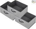 Storage Baskets, 15.7 Inch Woven Fabric Bins, Storage Cubes with Reinforced Handles, Organizer Bins for Closet Shelves, Folda