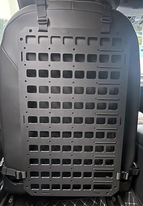 TACNEX Rigid MOLLE Panel for Car Seat Back Organizer Vehicle EDC Tactical Gear Holder Pouch Holster Mount Rack Modular Storage Plate Auto Interior Accessories for Truck Pickup SUV Van