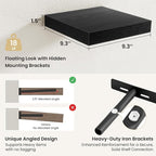 Fun Memories Floating Shelves for Wall, Rustic Wood Wall Mounted Shelves for Bathroom, Bedroom, Living Room & Kitchen, Storag
