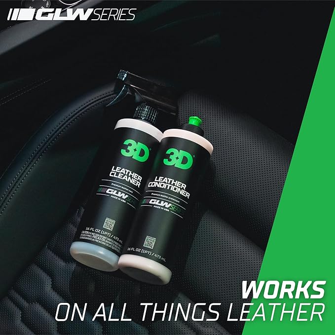 3D Leather Conditioner for Car, GLW Series | Restore, Condition, Protect | UV Protection | Conditions Leather Seats, Furnitur