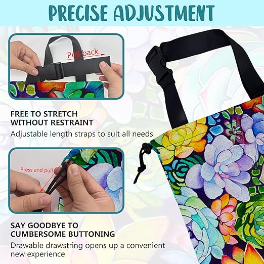 Car Trash Bag Abstract Succulent Plant Leak-Proof Waterproof Car Garbage Bag with Drawstring Foldable Canvas Trash Bin with Adjustable Buckle for Car Accessories, Travelling, Camping