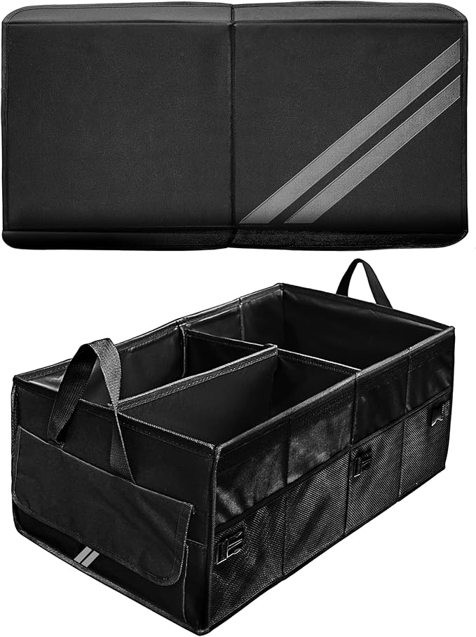 YOSRTER for Dodge Charger Durango Challenger Ram Car Trunk Organizer Collapsible Storage Box with Handle Foldable Lid Non