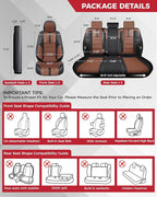 FREESOO Black Brown Car Seat Covers Full Set - Faux Nappa Leather Seat Covers for Cars, with Front Seatbelt Pads, Ultra Water