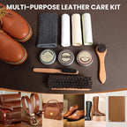 10Pcs Leather Care Kit- 3Pcs Horsehair Brushes, 1.76oz Saddle Soap, 1.76oz Mink Oil and Wax Waterproofer
