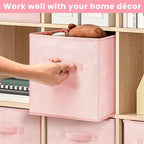Criusia Storage Cubes - 11 Inch Heavy Duty Fabric Storage Bins for Shelves Closet, Cube Organizer - 8 Pack Collapsible Cube S
