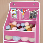 Univivi 6-Shelf Over Door Hanging Organizer Fabric Baby Door Storage with 5 Large Pockets and 3 Small PVC Pockets Wall Mount 