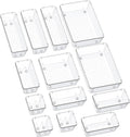 SMARTAKE 13-Piece Drawer Organizers with Non-Slip Silicone Pads, 5-Size Desk Bathroom Drawer Organizer Trays Storage Tray for