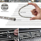CAR PASS 30 PCS Bling Diamond Car Accessories Set for Women, Bling Steering Wheel Covers 15 Inch, Shining Rhinestone License Plate Frame, Sparkly Phone Holder, Cute Interior Set Decorations, Silver