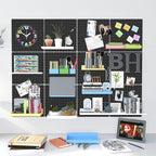 Peg Board, 4 Pack Metal Pegboard Panels Black Pegboards Wall Organizer with Bent Frame Large Heavy Duty Peg Board for Walls H