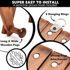 Amber Home Wood Accordion Wall Rack 17 Hooks (Pegs), Expandable Wall Mounted Hanger for Coat, Hat, Scarf, Coffee Mugs, X Shap