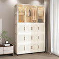 Portable Wardrobe Closet Storage Organizer for Clothes, Clothes Dresser, 12 Magnetic Doors-12 Cubes & 2 Hanging Rod,16 pcs Ha