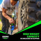 Rhino USA Retractable Ratchet Straps (2-Pack) - 2 Inch x 10 Feet (3,033lb Break Strength) - Heavy Duty Auto Self Retracting Tie Down Straps for Truck, Cargo Trailer, Motorcycle, Rad & More - Blue