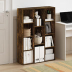 Furinno LUDER Book Shelf, 11-Cube Bookshelf, Reversible Bookcase, 9.4 x 29.1 x 41.7, Easy Assembly, for Living Room, Bedroom,