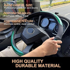 PINCTROT XL Size 17.5-18 in Race Grip Steering Wheel Cover for Semi Truck, Fits RV, Big Rig Trucker, 18 Wheeler and Classic Cars, Anti-Slip Silicone Perforated Design 17.5-18 Inch (Racing Green)