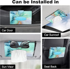 CaseBot Visor Tissue Holder - Sun Visor Napkin & Mask Holder, PU Leather Backseat Tissue Box for Truck & SUV, Emerald Marble