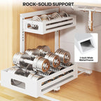 1 Pack Under Sink Organizer,Pull Out Cabinet Organizer with Smooth Cylindrical Rail,Metal Slide Out Drawer for Kitchen Bathro