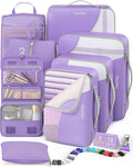 8 Set Packing Cubes for Travel, Gifts for Women Mom,Anti-Tearing Suitcase Organizer for Luggage with Shoe & Hanging Toiletry 