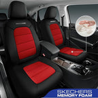 Skechers Memory Foam Seat Covers,Thick Cool Touch Fabric Seat Covers,Front Seat Covers Airbag Compatible,Automotive Comfort P