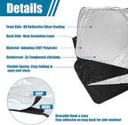 X AUTOHAUX Semi-Truck Sunshade for Windshield and Side Window Full Covered 240T Nylon Polyester Foldable Sun Shade Sun Heat Proctection Cool Temperature for Trailer Commercial Big Rig Trucks