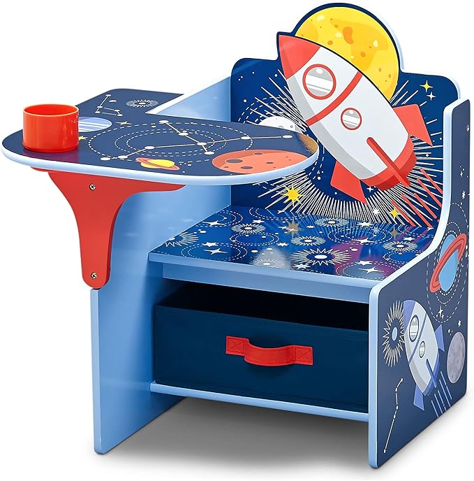 Delta Children Space Adventures Chair Desk with Storage Bin - Ideal for Arts & Crafts, Snack Time, Homeschooling, Homework & 