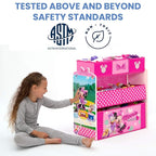 Delta Children Disney Minnie Mouse 6 Bin Design and Store Toy Organizer