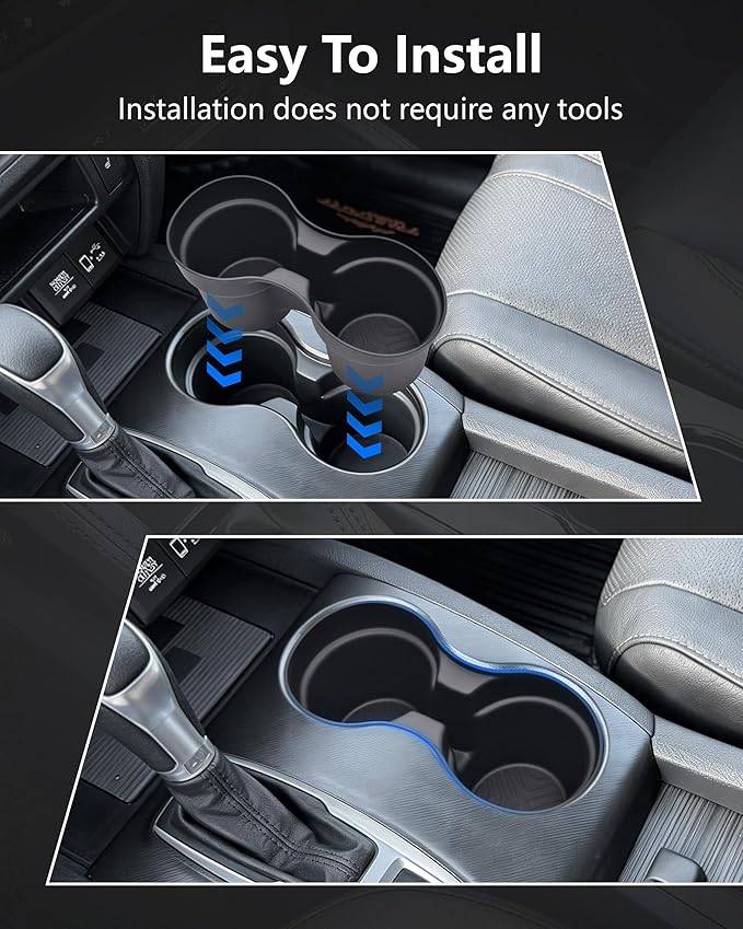 Cup Holder Inserts for Honda Pilot 2016-2022| Ridgeline 2017-2023| Passport 2019-2023 Accessories, Non-Slip TPE Center Console Protector to Prevent Spills & Scratches