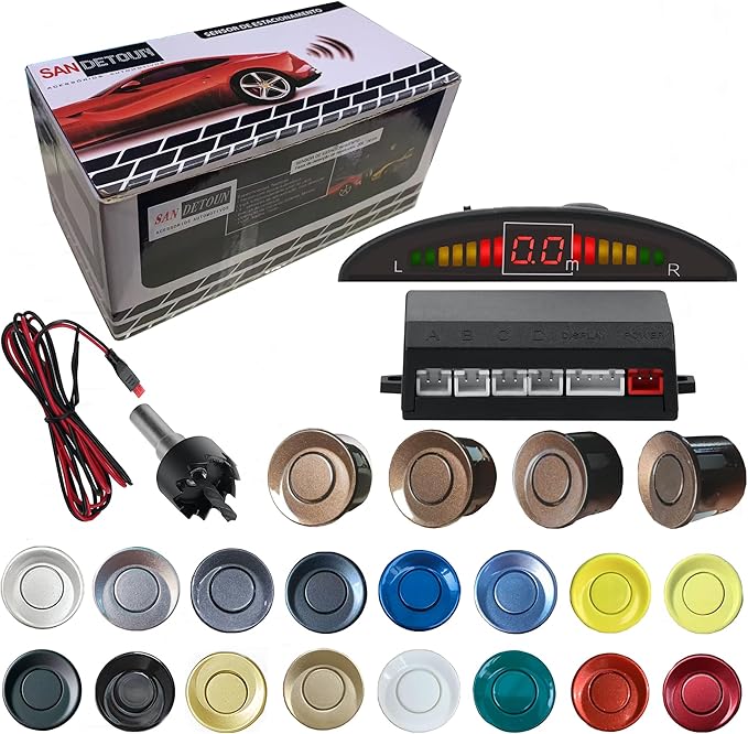 Parking Sensor Kit Backup Sensor Kit Reverse Sensor for Car 18 Color Options for Probes Adjustable Alarm Volume Professional 