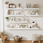 Fun Memories Wood Floating Shelves 16 Inch, 10 Inch Deep Shelves Wall Mount, Wall Shelves with Invisible Bracket, 16" Floatin