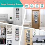 Wondersome Over the Door Organizer - Clear Mesh Window Hanging Storage Rack - Closet/Wall Organization for Bedroom, Bathroom,