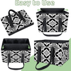 Reusable Grocery Bags Heavy Duty Shopping Bags Foldable Large Tote Bags with Long Handles & Hard Bottom