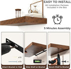 Floating Shelves for Wall, 72 Inch Wide x 12 Inch Deep Floating Shelves, Long Wood Floating Wall Shelf Shelves for Living Roo
